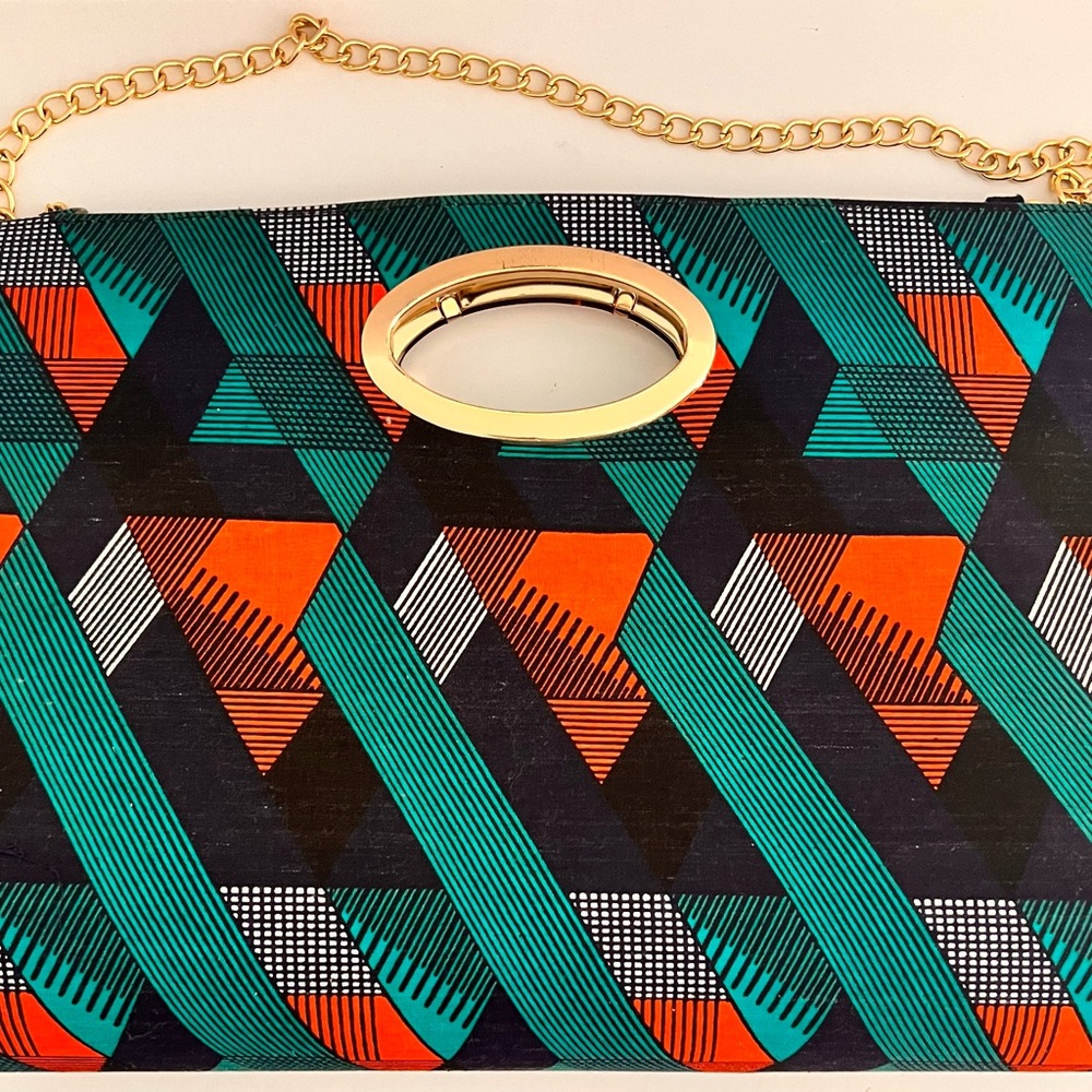 🌹African Print Handmade Purse Bag With Chain/African Print Handbag/Women Handbag - Picture 6 of 11